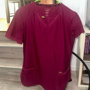 Burgundy Form by Cherokee scrub uniform.